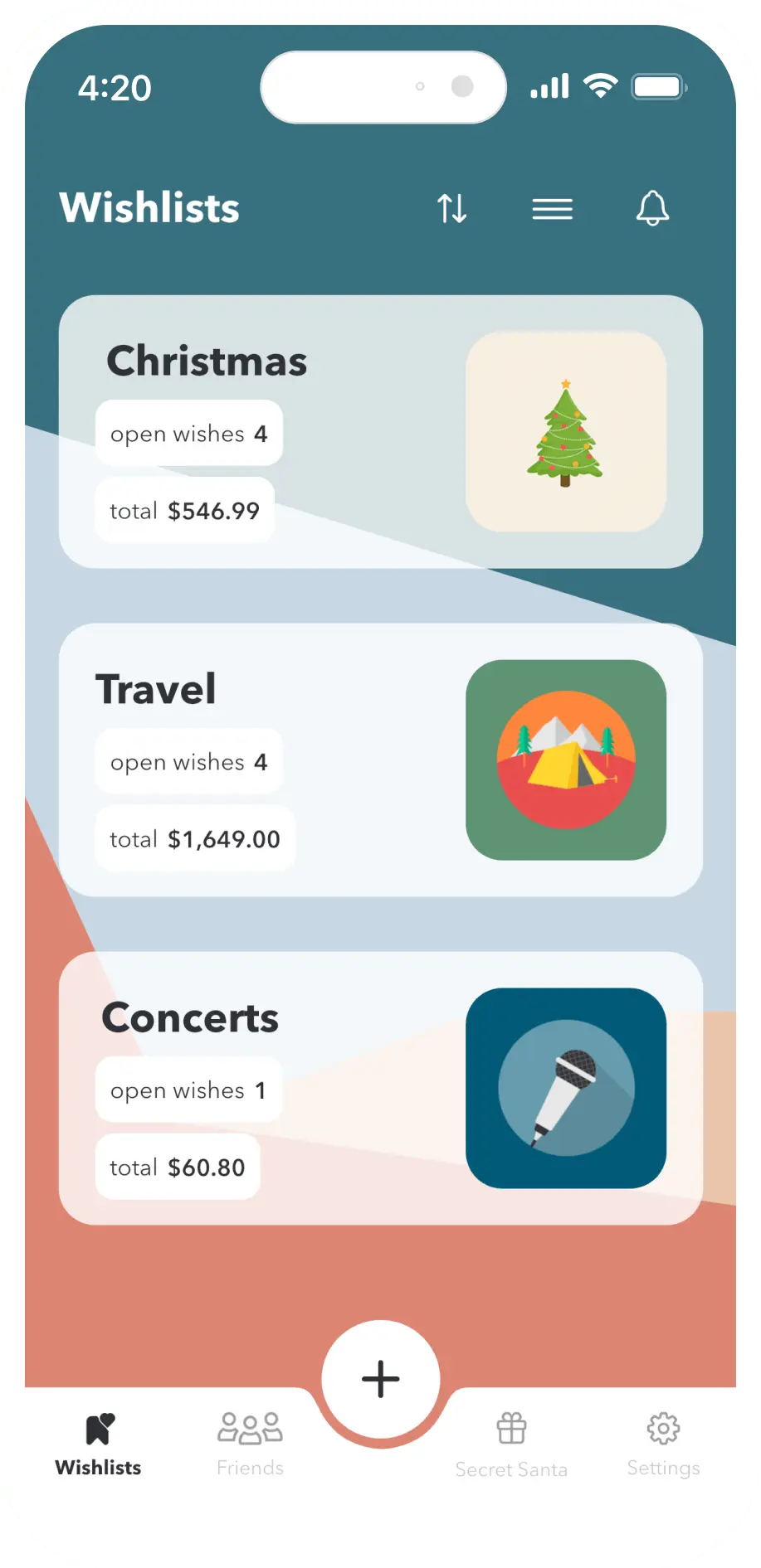 Wishlists App Screenshot